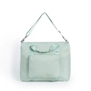 Hohe Qualität Koreanischen Einzelnen Schulter Gurt Falten Tasche 75D Speicher Stoff Klapp Reisetasche Mit Trolley Slot für geschenk