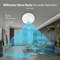 TUOAN Tuya WiFi/ZigBee 24G MmWave Radar Smart Human Presence prend en charge la création de groupes de produits locaux