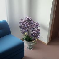 Nouvelle orchidée papillon Phalaenopsis imprimée numériquement en 3D de 22 pouces dans un pot en pulpe de papier pour la décoration d'hôtels, de magasins, de bureaux, de bibliothèques et de maisons