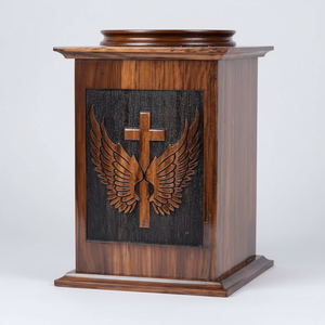 Urnas de Cremación de Madera Marrón de Estilo Americano Moderno Hechas a Mano de Súper Calidad para Uso Decorativo en Adultos con Logotipo Personalizado Disponible - Product Image 1