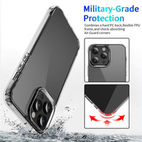 Vente en Gros pour Coque de Téléphone Antichoc en TPU Acrylique Transparent à Quatre Coins pour iPhone 15 14 13 12 11 Pro Max et iPhone 14 6 7 8 Plus