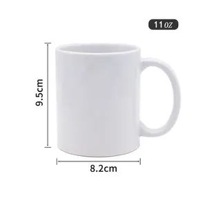 Özel Logo fabrika fiyat kahve porselen beyaz süblimasyon boş noel kupalar seramik bardak 11oz abd depo