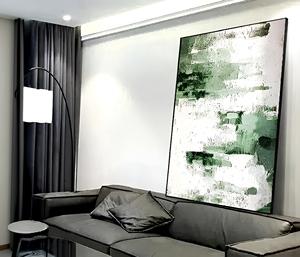 <span class=keywords><strong>Peinture</strong></span> à l'huile peinte à la main, relief 3D, motif floral botanique, cadre en alliage d'aluminium personnalisable, design biophilique, finition anodisée pour - Product Image 1