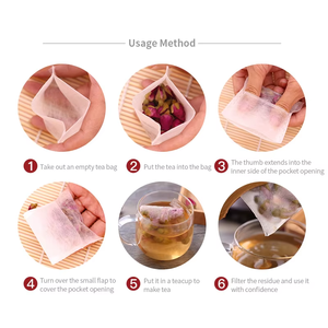 ถุงชาขนาดเล็กแบบย่อยสลายได้ 100 ชิ้น บรรจุได้เยอะ พร้อมเชือกผูก ถุงกระดาษเปล่าสำหรับใส่ชาใบชา ชาผง และช้อน ดีไซน์ทันสมัย - Product Image 5