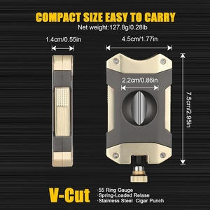 กรรไกรตัดซิการ์แบบพับได้ สแตนเลสสตีลสั่งทำพิเศษ ดีไซน์ทันสมัย รูปทรงตัววี พร้อมพิมพ์ลายส่วนตัว สีแบบแบน สำหรับพกพา - Product Image 3