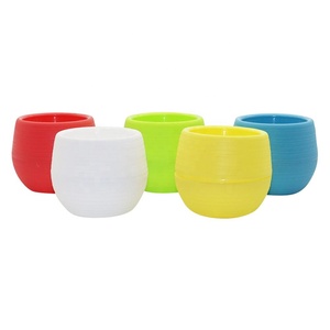 Pots de fleurs ronds en plastique, colorés, pour plantes, d'intérieur, <span class=keywords><strong>bureau</strong></span>, jardin, balcon, petits Pots - Product Image 5