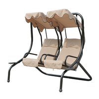 Fauteuil suspendu double moderne en tissu avec structure en fer et support métallique pour jardin et extérieur