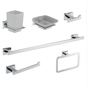 <span class=keywords><strong>Set</strong></span> di Accessori per <span class=keywords><strong>Bagno</strong></span> in Acciaio Inox SUS304 Cromato Moderno, Portasciugamani da Parete per Progetti Alberghieri e Casa - Product Image 4