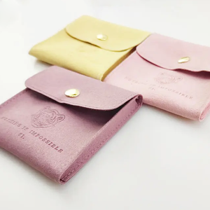 กระเป๋าใส่เครื่องประดับทำจากหนังนิ่มไมโครไฟเบอร์โลโก้แบบปรับแต่งได้พร้อมแผ่นรองและกล่องไมโครไฟเบอร์เครื่องประดับต่างหูสร้อยคอ - Product Image 4