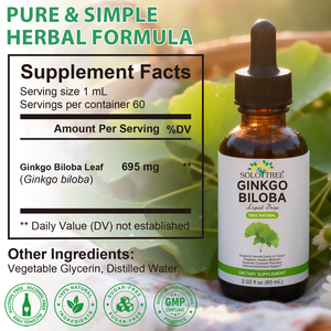 SOLOTREE 60ml Gocce di Estratto di <span class=keywords><strong>Ginkgo</strong></span> <span class=keywords><strong>Biloba</strong></span> Vegano Biologico, Integratore Liquido per il Supporto Cerebrale e della Concentrazione, per Uomini e Donne - Product Image 6