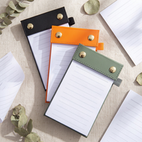 Bloc-notes adhésif portable A6, petit, épaissi, détachable, rechargeable, en cuir PU