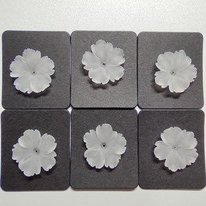 F234 24mm\26mm\<b>28mm</b>\30mm Plain Plain CN Quartz White CN 24-30mm Frosted Flower Shape Loose Gemstone F234 - Product Image 4