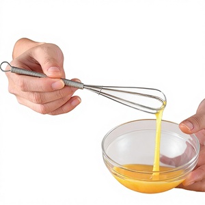 Mini Manual <b>Egg</b> Beater Stainless Steel Spring Handle <b>Egg</b> Tools Convenient Kitchen Utensil for Mixing <b>Eggs</b> - Product Image 3