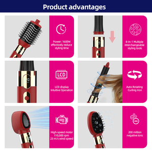 <span class=keywords><strong>Brosse</strong></span> Soufflante Professionnelle Compacte 8-en-1 EFA avec Technologie Ionique et Design Pliable pour L'Extérieur Lissage et Séchage - Product Image 2