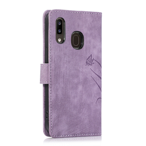 Para Samsung <span class=keywords><strong>A20</strong></span> magnético a prueba de golpes Delgado mariposa orquídea patrón tarjeta ranura cartera bolsa Flip TPU PU funda de teléfono para Samsung <span class=keywords><strong>A30</strong></span> - Product Image 1