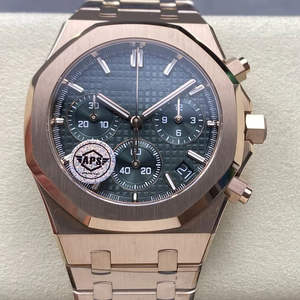 Mecánico de alta calidad a prueba de agua 41mm APS fábrica Cal 4401 movimiento 26240 multifunción Chrono reloj de oro rosa verde - Product Image 1