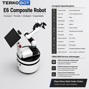 TERKOBOT E6 <span class=keywords><strong>Robot</strong></span> Collaborativo Mobile Composito con Navigazione Autonoma SLAM, Visione Artificiale e Piattaforma Flessibile per Formazione e Produzione - Product Image 2