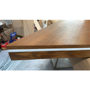 Dormitorio de lujo hecho a medida Chapa de madera de <span class=keywords><strong>nogal</strong></span> natural Marquetería LED Incrustaciones Geometría Iluminación Diseño 3D Paredes - Product Image 4