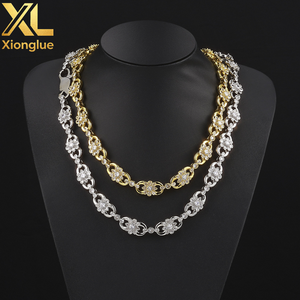Collar de Cadena Cubana de Lujo con 8 Flores, Chapado en Plata, Joyería de Moda, Regalo para Mujer - Product Image 4