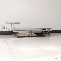 Table d'opération vétérinaire EUR VET TB-1 en acier inoxydable 304 avec plateau grillagé, écologique, hauteur réglable, poubelle à déchets et roulettes
