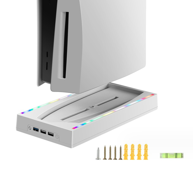 RGB Wall Mount Storage Stand for PS5 Console Controller Headset Hanger Bracket Gaming Accessories Holder