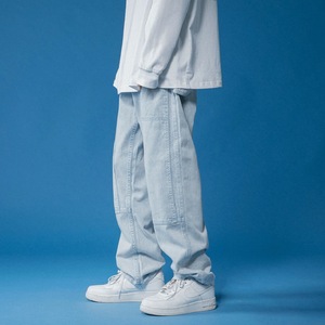 Straight Tube <strong>Loose</strong> <strong>Fitting</strong> Summer Pink-COLOR <strong>Loose</strong> Fit Men Wide Leg Hip-hop <strong>Trousers</strong> for Men Pants Jeans - Product Image 3