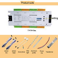 Contrôleur d'éclairage d'escalier à double détecteur de mouvement GRILITELUX DC12V/24V pour bande LED d'échelle à 32 marches, charge maximale 500W