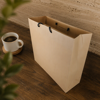 Sac de shopping en papier kraft recyclable avec poignée en corde épaisse, logo personnalisé imprimé, sac cadeau en papier pour boutique, emballage de vêtements