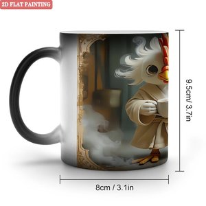 <b>Magic</b> Mug 11oz Frosted Black Ceramic Heat Color Changing Drinking <b>Cup</b> Graduation Souvenir - Product Image 1