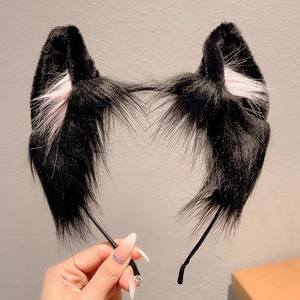 Chat loup renard <span class=keywords><strong>chien</strong></span> <span class=keywords><strong>oreilles</strong></span> bandeau fait à la main fausse fourrure Cosplay Halloween Costume fête - Product Image 4