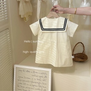 Child Star Circle Girls Dress Summer Sailor Collar Short Sleeve Breathable Princess One Piece For Kids - Product Image 2