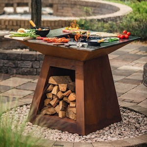 Griglia per Barbecue in Acciaio Corten <span class=keywords><strong>Grande</strong></span> <span class=keywords><strong>a</strong></span> <span class=keywords><strong>Legna</strong></span> per <span class=keywords><strong>Cucina</strong></span> all'Aperto - Product Image 3