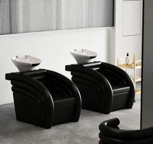 Nouveau style de lit de lavage semi-inclinable pour salon de coiffure, design moderne, avec remplissage d'eau - Product Image 5
