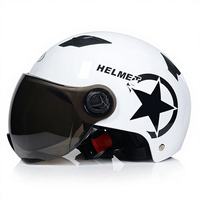 Casco de Motocicleta Eléctrica Unisex de Lujo para Adultos, para Todas las Estaciones, con Cierre de Hebilla, Material PP Resistente, Visera Transparente, Diseño de Estrella