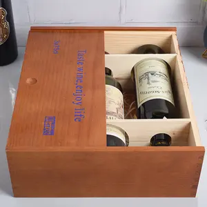 TZYC kotak penyimpanan kemasan anggur 3 buah LOGO kustom kualitas tinggi kotak hadiah kayu bambu antik