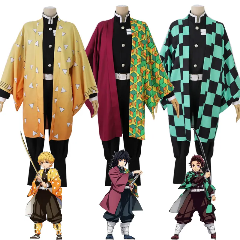 Anime Demon Slayer Adult Cosplay Costume Kimetsu no Yaiba Kamado Tanjirou Kamado Agatsuma Zenitsu Tomioka Giyuu Nezuko Costume