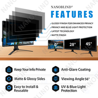 NANOBLOCK-Écran de Confidentialité pour Ordinateur Portable Compatible avec HP Dell Acer Asus 24 Inch Monitor Amovible Anti-Glare 4 Way PET Filter