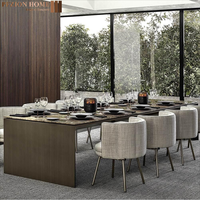 PFZION HOME Meubles de salle à manger de luxe modernes sur mesure, nouveau design, ensemble de tables à manger rectangulaires avec dessus en marbre