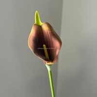 L-607 Kunstmatige Calla Lelies Realistische Kunststof Mini Zwart Bruine Kunstbloemen 36cm Steel Bruiloft Huisdecoratie Bulk