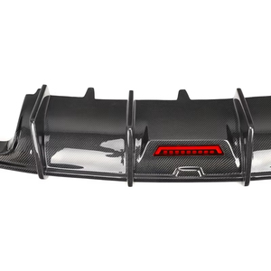 Bất Carbon Fiber Rear Diffuser Kit Lip Spoiler Chất Lượng Cao Refits Splitters Với <span class=keywords><strong>LED</strong></span> Cho Audi A6 C7.5 2015 2016 2017 2018 - Product Image 3