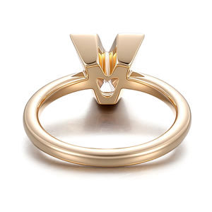 Anillo de diamantes con letra personalizada, anillo de diamantes cultivados en laboratorio de oro sólido de 18 quilates, anillo de compromiso con forma alienígena personalizado, joyería para mujer - Product Image 3