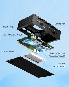 Hystou, el más nuevo, Mini ordenador de escritorio, 8th Gen, Intel, <span class=keywords><strong>CPU</strong></span>, DDR4, sin ventilador, DP, USB, Com, Windows 10/11, Industrial, UE, AU - Product Image 4