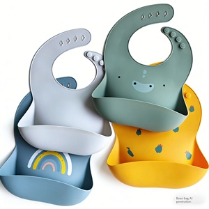 Bavoir bébé en silicone imperméable, léger et doux, pour la dentition et la bave, pour tout-petits et enfants, design 056, logo personnalisé, vente en gros - Product Image 1