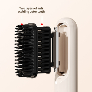 Mini cepillo de pelo eléctrico recargable MCH USB <span class=keywords><strong>plancha</strong></span> inalámbrica cepillo de pelo inalámbrico peine alisador de pelo - Product Image 5