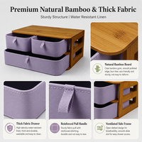 Organisateur de documents en tissu à plusieurs compartiments en bambou pour bureau, boîte de rangement, porte-documents, plateau de bureau – Vente en gros