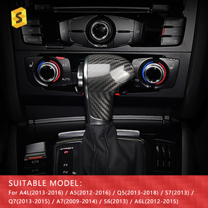 OEM ODM-controlador de mano izquierda de fibra de carbono, perilla de cambio de velocidad Real, cubierta de pegatina embellecedora para <span class=keywords><strong>Audi</strong></span> A4, A5, A6, A7, Q5, <span class=keywords><strong>Q7</strong></span>, S6, S7 - Product Image 4