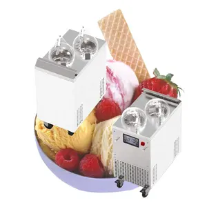 Embedded Type Horizontal And Vertical 2 Tank Ice Cream Maker Gelato Freezing Machine