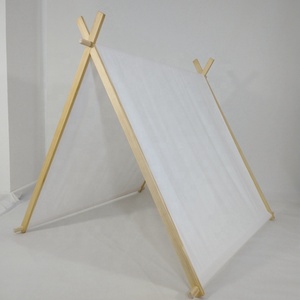 Tente pour <span class=keywords><strong>tipi</strong></span> en bois, Camping indien, de haute qualité, intérieur, toile de coton, avec cadre, blanc - Product Image 2