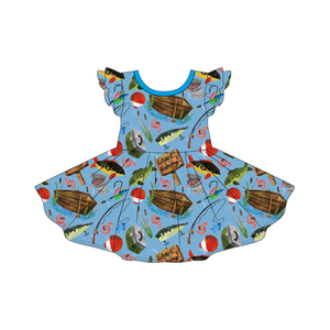 Moomoo de personalización para niñas, vestidos estampados de estilo occidental para niñas, vestido de bebé con mangas voladoras informales - Product Image 3
