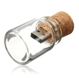 Hot sale glass drift bottle cork flash card pen drive 1GB 2GB 4GB USB 2.0 USB gadgets kids gifts flash card